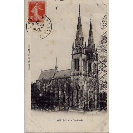 03 - Moulins - La cathédrale -Voyagé - Dos divisé...