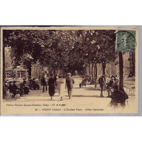 03  - Vichy - L'ancien parc - allée centrale -Voyagé - Dos divisé...