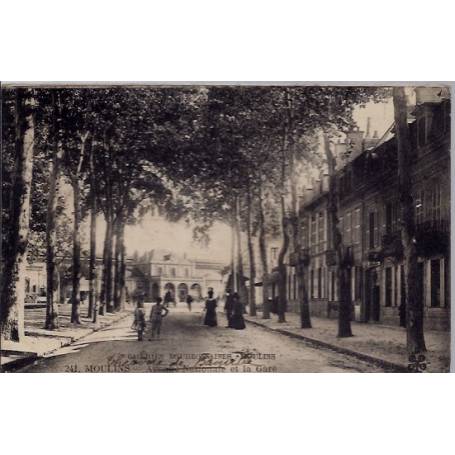 03 - Moulins -Galeries Bourbonnaises - Avenue nationale et la gare - Voyagé ...