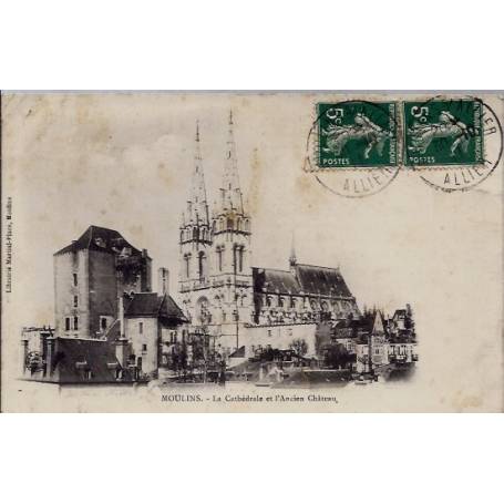 03 - Moulins - La cathédrale et l'ancien château - Voyagé - Dos divisé...