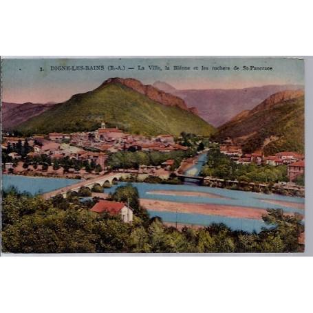 04 - Dignes-les-bains - La ville - La Bléone et les rochers de St Pancrace -...