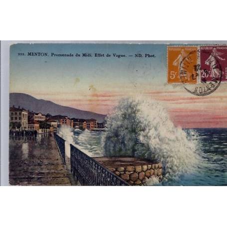 06 - Menton - La promenade du Midi - Effet de Vague - Voyagé - Dos divisé...