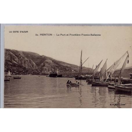 06 - Menton - Le Port et frontière Franco-Italienne- Non voyagé - Dos divisé...