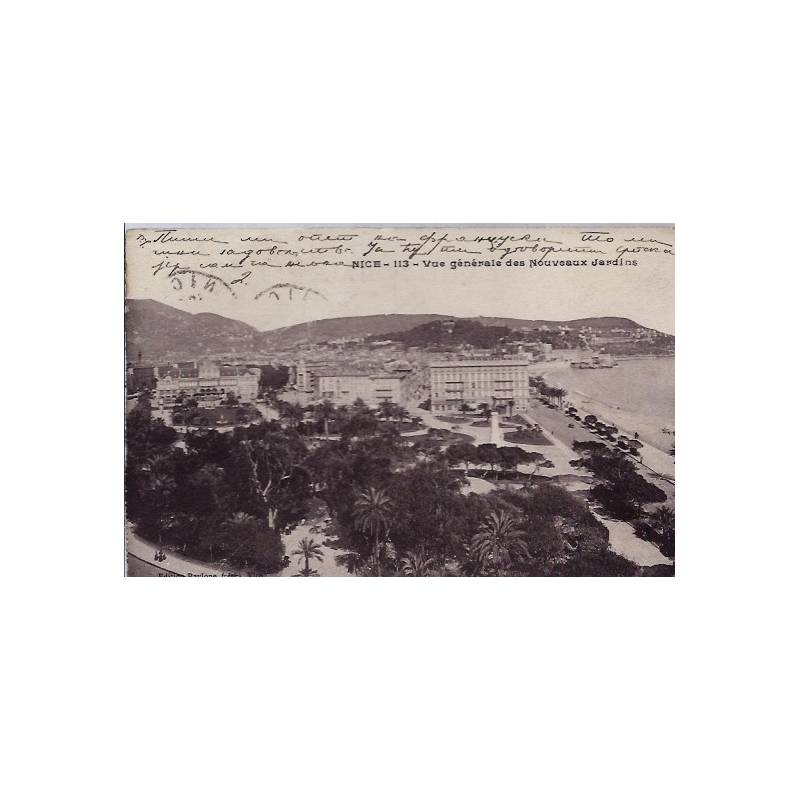 06 - Nice - Vue générale des nouveaux jardins - Voyagé - Dos divisé...