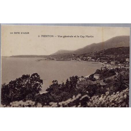 06 - Menton - Vue générale et le Cap Martin - Non voyagé - Dos divisé...