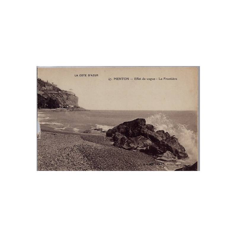 06 - Menton - Effet de vague - La frontière - Non voyagé - Dos divisé...