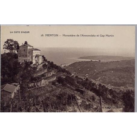 06 - Menton - Monastère de l'Annonciata et Cap Martin - Non voyagé - Dos div...