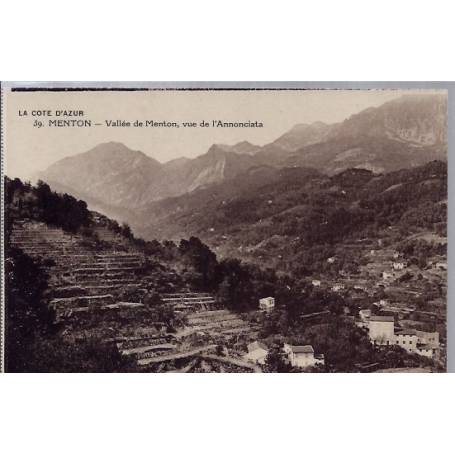 06 - Menton - Vallée de Menton - Vue de l' Annonciata- Non voyagé - Dos divi...