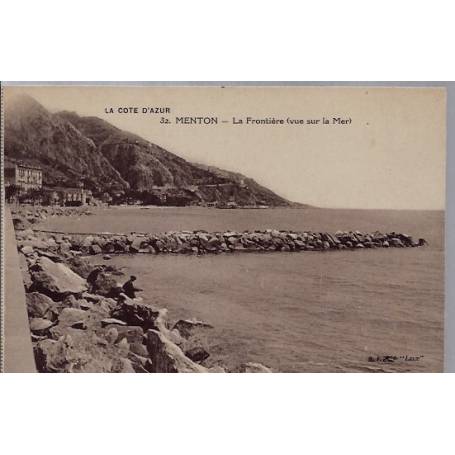 06 - Menton - La frontière - Vue sur la mer - Non voyagé - Dos divisé...