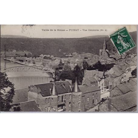 08 - Fumay - Vallée de la Meuse - Vue générale - Voyagé - Dos divisé...