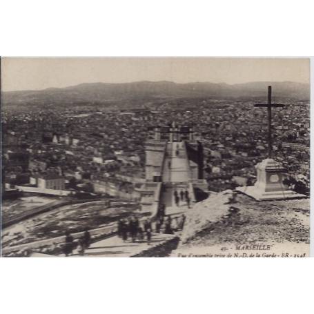 13 - Marseille - Vue d'ensemble prise de N-D de la garde - Non voyagé - Dos ...