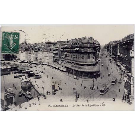 13 - Marseille - La rue de la république - Voyagé - Dos divisé...