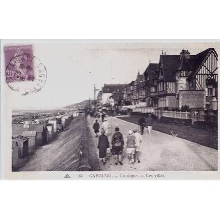 14 - Cabourg - La digue - Les villas - Voyagé - Dos divisé...