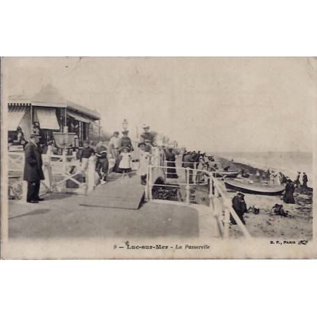 14 - Luc-sur-Mer - La passerelle - Voyagé - Dos divisé...