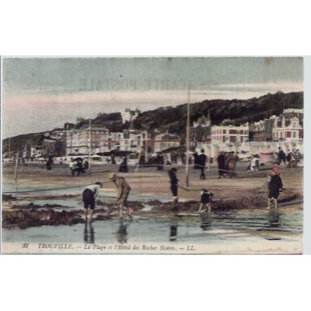 14 - Trouville - La plage et l' Hôtel des roches noires - Non voyagé - Dos d...