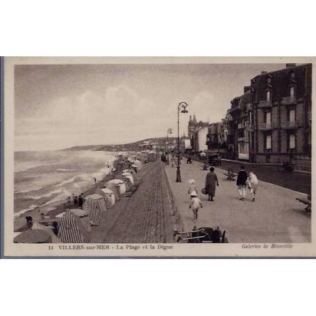 14 - Villers-sur-Mer - La plage et la digue - Non voyagé - Dos divisé...