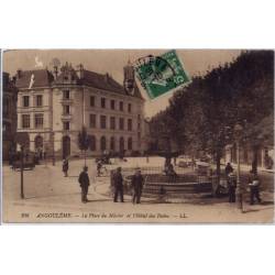 16 - Angoulême - La place du Mûrier et l' hôtel des postes- Voyagé - Dos div...