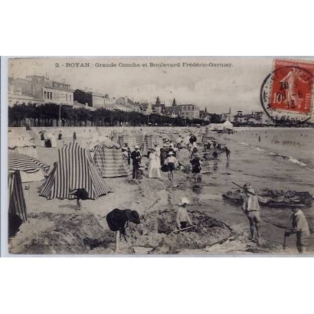 17 - Royan - Grande conche et boulevard Frédéric Garnier - Voyagé - Dos divi...