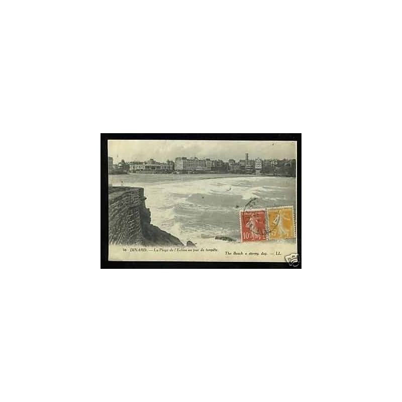 35 - Dinard - La plage de l'Ecluse un jour de tempete