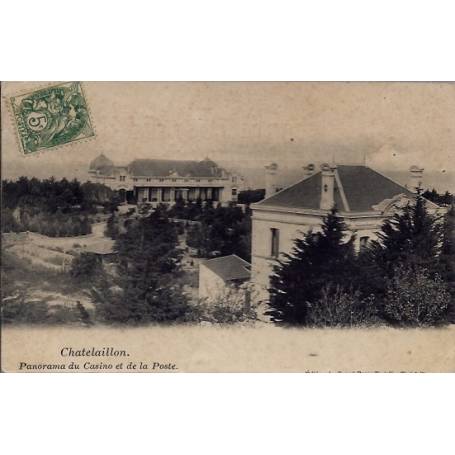 17 - Chatelaillon - Panorama du casino et de la poste - Voyagé - Dos divisé...