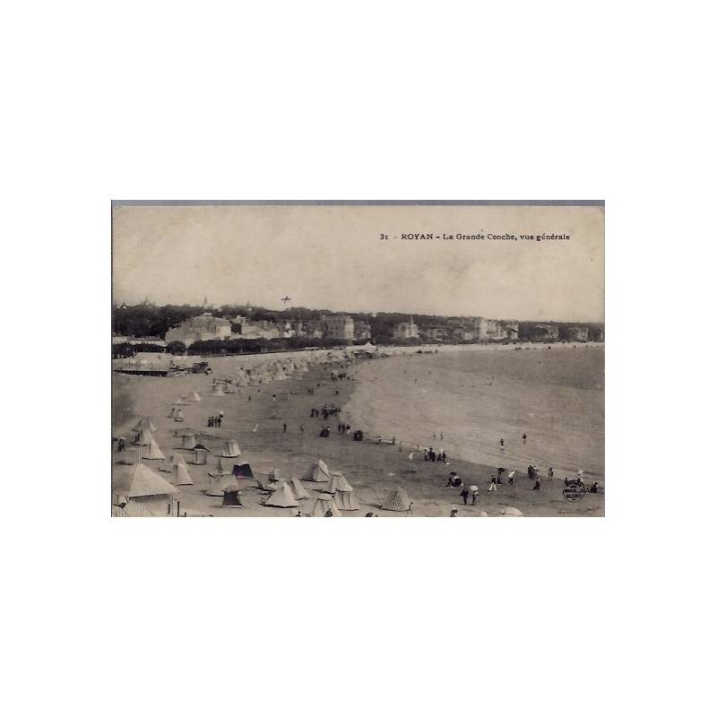 17 - Royan - La grande Conche - Vue générale - Voyagé - Dos divisé...