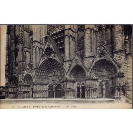 18 - Bourges - Portail de la cathédrale - Non voyagé - Dos divisé...