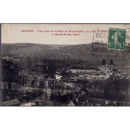 21 -  Beaune - Vue prise du clocher de Notre-Dame - la côte de Beaune et Mon...