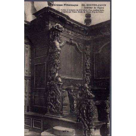 23 - Moutier-d'Ahun - Intérieur de l'église - Voyagé - Dos divisé...