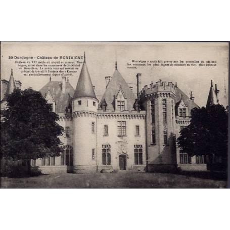 24 - Dordogne - Château de  Montaigne - Non voyagé - Dos divisé...