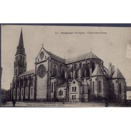 24 - Bergerac - L' église Notre-Dame -Voyagé - Dos divisé...