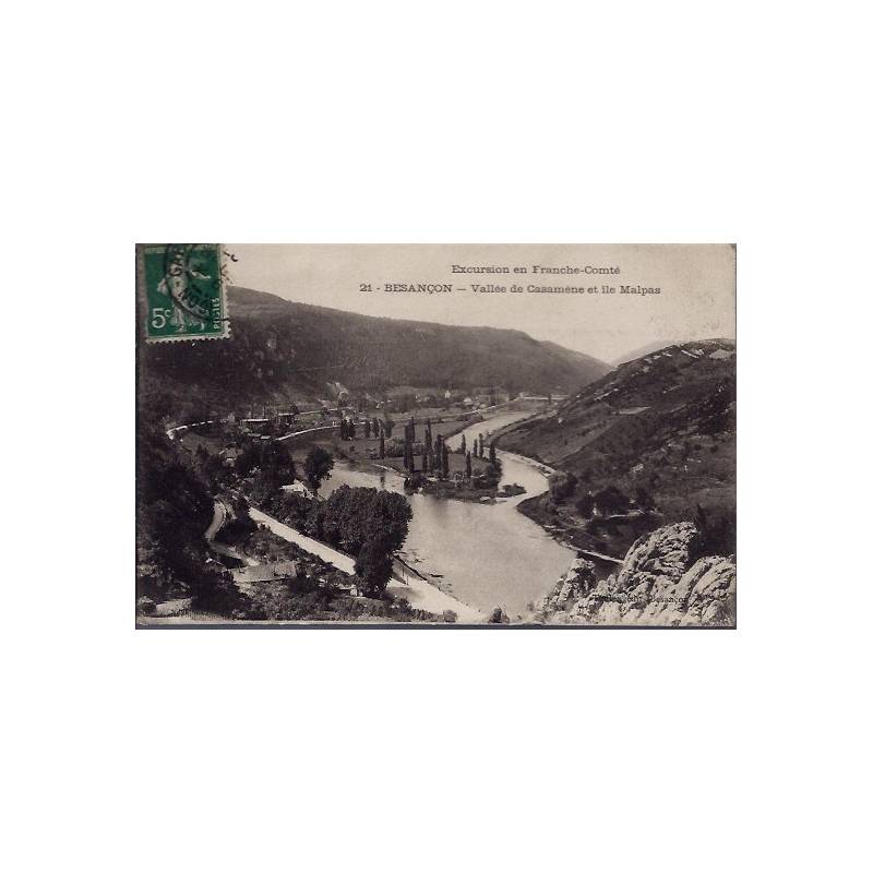 25 - Besançon - Vallée de Casamène et Ile Malpas - Voyagé - Dos divisé...