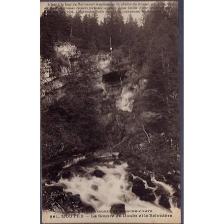 25 - Mouthe - La source du Doubs et le Belvédère - Voyagé - Dos divisé...