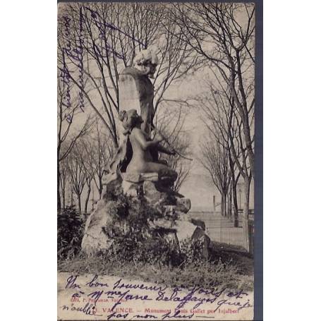 26 - Valence - Monument Louis Gallet  - Voyagé - Dos divisé...