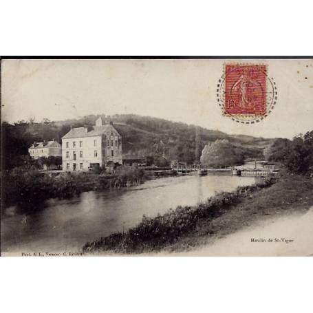 28 - Moulin de St-Vigor - Voyagé - Dos divisé...