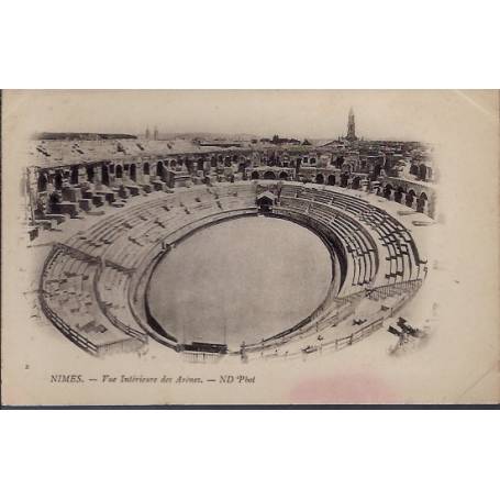 30 - Nîmes - Vue intérieure des Arènes - Non voyagé - Dos non divisé...