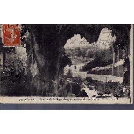 30 - Nîmes - jardins de la Fontaine - intérieur de la grotte - Voyagé - Dos...