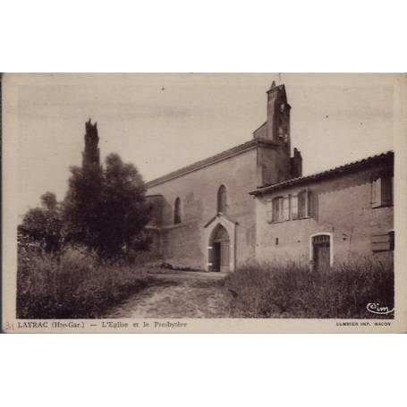 31 - Layrac - Eglise et le Presbytère - Non voyagé - Dos divisé...