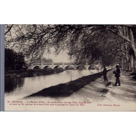 34 - Béziers - La rivière d' Orb - le pont-Canal - Non voyagé - Dos divisé...