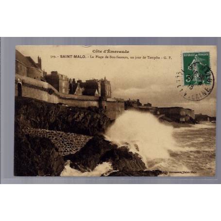 35 - Saint-Malo - La plage de Bon-Secours, un jour de tempête - Voyagé - Do...