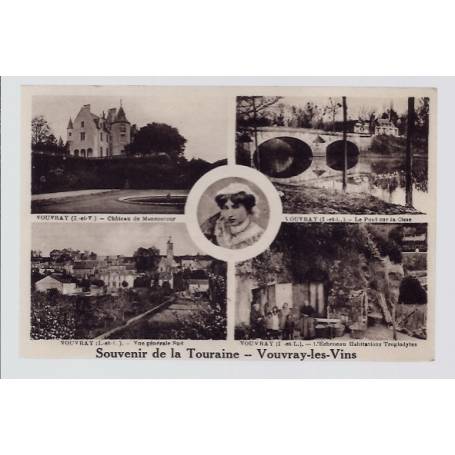 37 - Vouvray-les-Pins - Carte " Souvenir de la Touraine" avec différentes v...