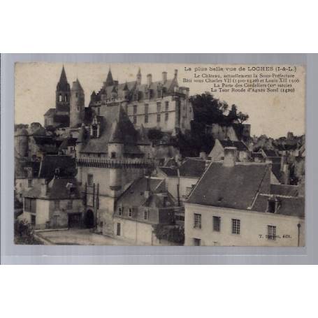 37 - Loches - La plus belle vue de Loches - Le château, actuellement la sou...