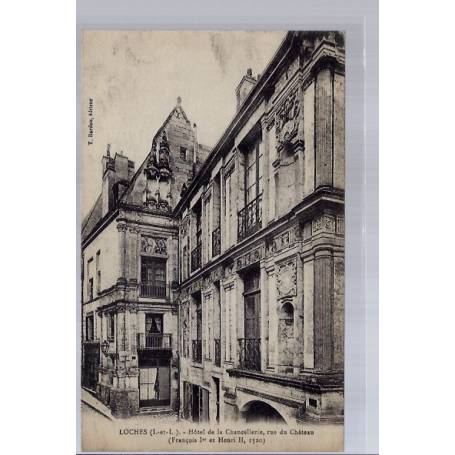 37 - Loches - Hôtel de la Chancellerie - rue du château - Non voyagé - Dos ...