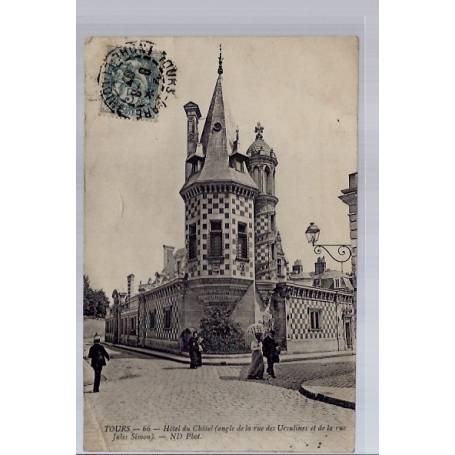 37 - Tours - Hôtel du Châtel - Voyagé - Dos divisé...