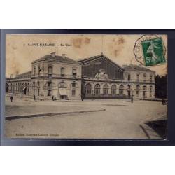 44 - Saint-Nazaire - La gare - Voyagé - Dos divisé...