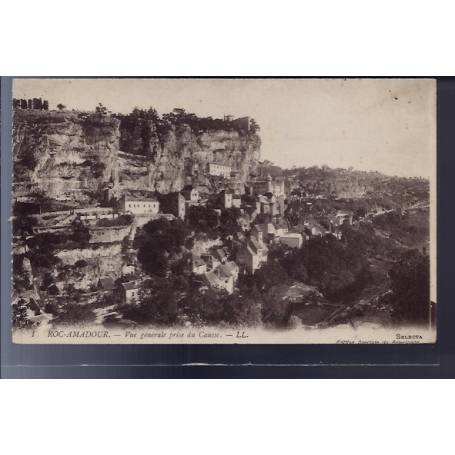 46 - Rocamadour - Vue générale prise du Causse - Non voyagé - Dos divisé...