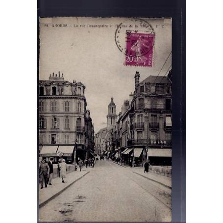 49 - Angers - La rue Beaurepaire et l' église de la Trinité - Voyagé - Dos ...