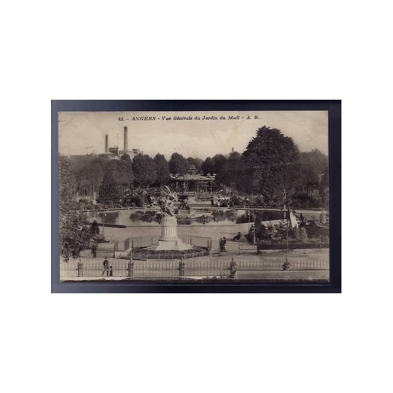 49 - Angers - Vue générale du jardin du Mail - Voyagé - Dos divisé...