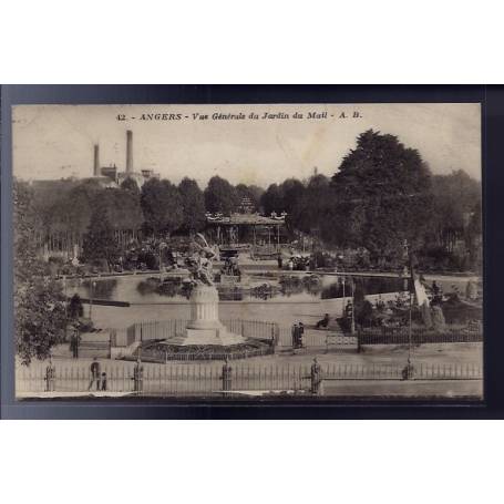 49 - Angers - Vue générale du jardin du Mail - Voyagé - Dos divisé...