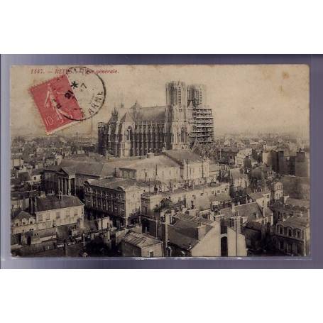 51 - Reims - Vue générale - Voyagé - Dos divisé