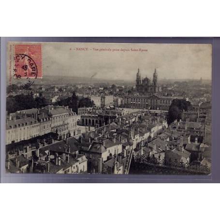 54 - Nancy - Vue générale prise depuis Saint-Epvre - Voyagé - Dos divisé